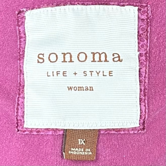 Sonoma Corduroy Fitted Violet Purple Burgundy Blazer Jacket Size 1X - Picture 12 of 14